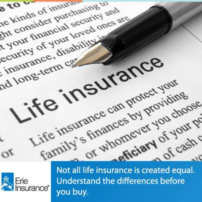 Life insurance text with a pen