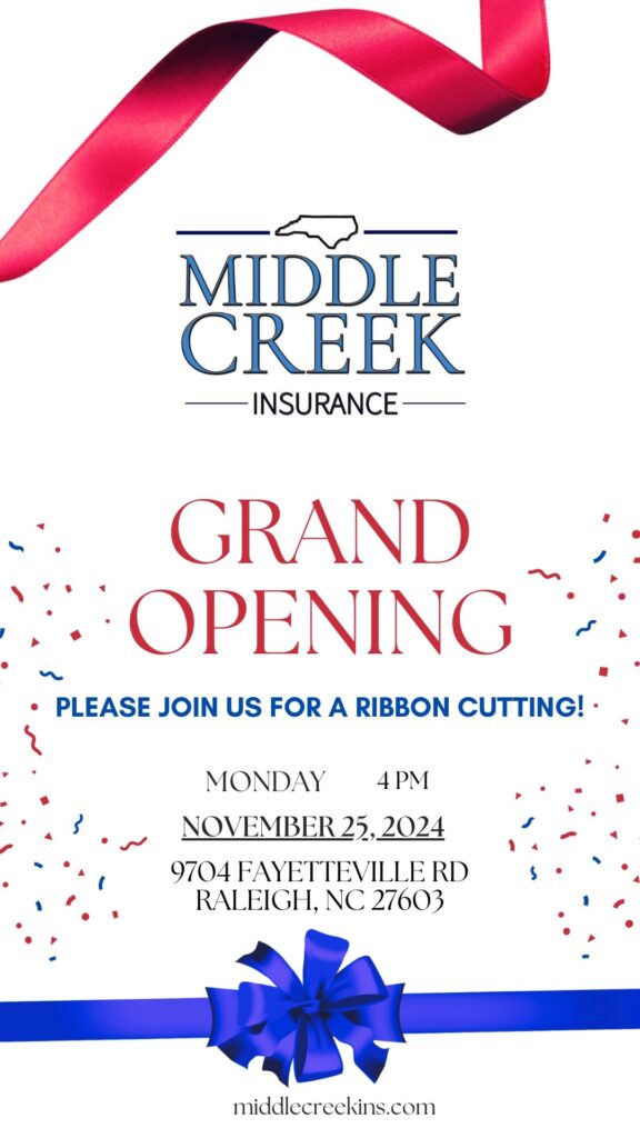 Middle Creek Insurance Grand Opening ribbon cutting for new office