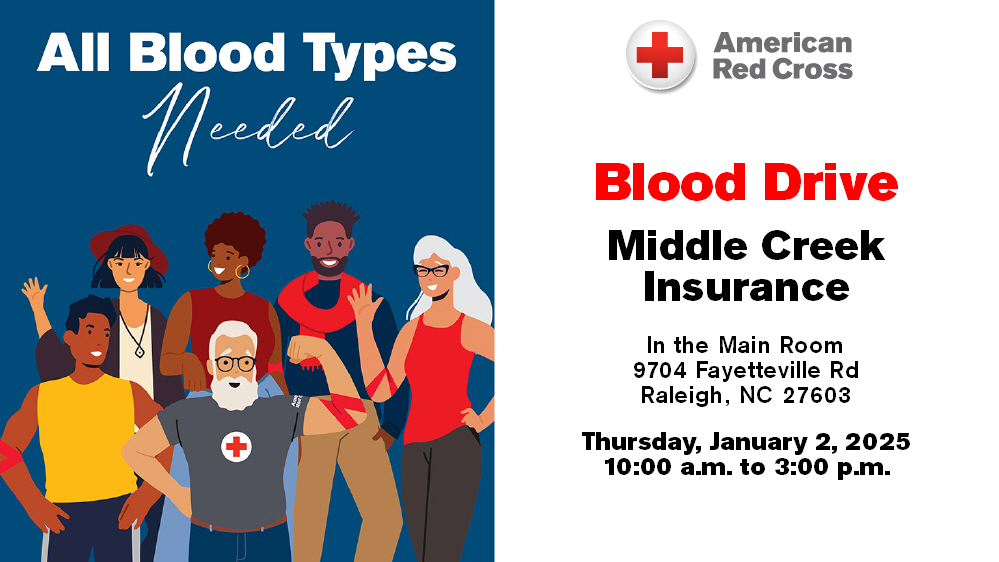 Please pre-register for our Red Cross Blood Drive – January 2nd 2025